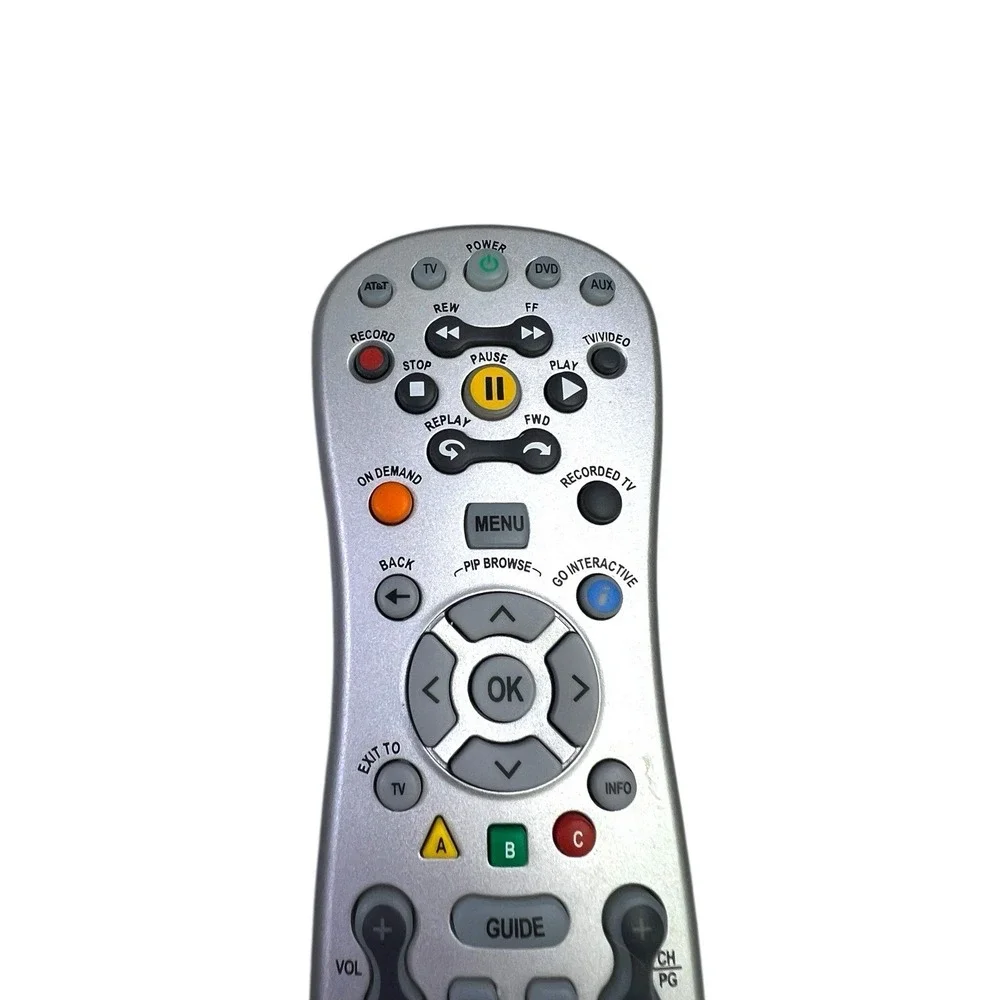 GENUINE OEM AT&T U-VERSE SILVER REMOTE CONTROL RC1534801/00 TESTED WORKS‎